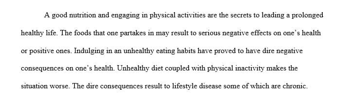 Write about the importance of good nutrition and exercise