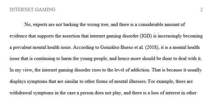 1 page about gaming