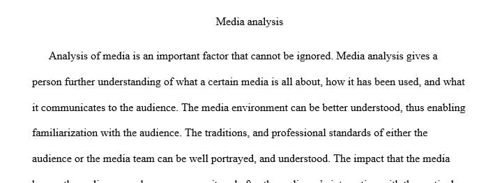 Analyze how one part affects the whole media production