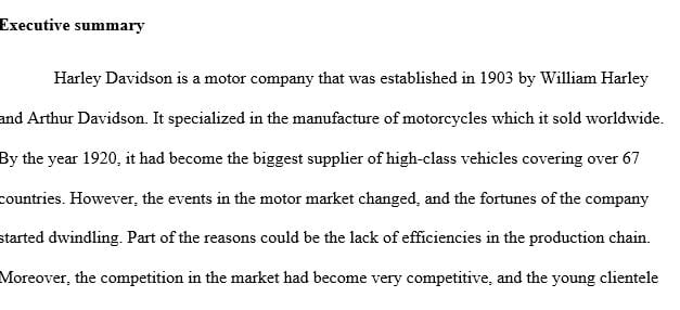 Case Analysis: Harley-Davidson Inc. in May 2015