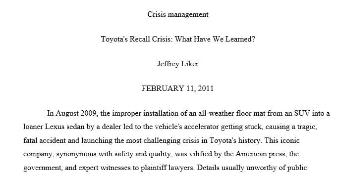 Collect news stories about individuals organizations’ crisis management.