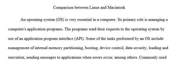 Computerized Operating Systems (OS) are almost everywhere