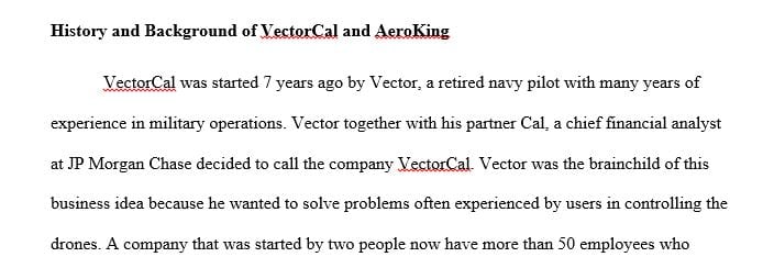 Create a one (1) page overview of the history and background of each company vying for the government contract.