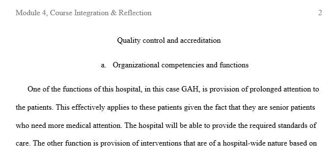 Define at least five core organizational competencies and functions for the new organization