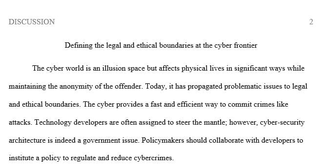 Defining the legal and ethical boundaries at the cyber frontier