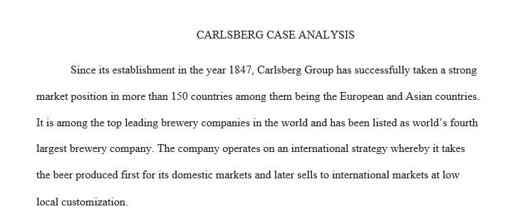 Describe Carlsberg A S’ international corporate-level strategy.