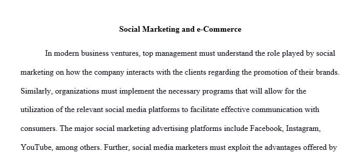 Describe the marketing and advertising strategies used in social and e-commerce.