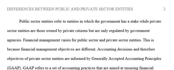 Describe what you feel are the most important differences between private-sector entities