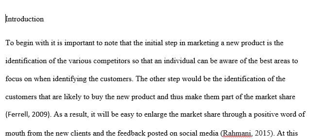 Design a minimum 1,050-word New or Product Refresh Product Launch Plan in Microsoft®Word