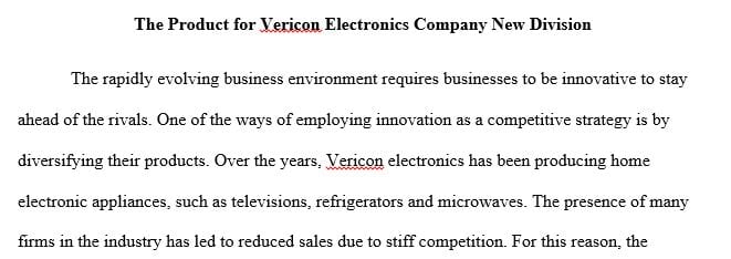 Develop a minimum 1,400-word proposal in which you explain the importance of innovation in your selected division's vision