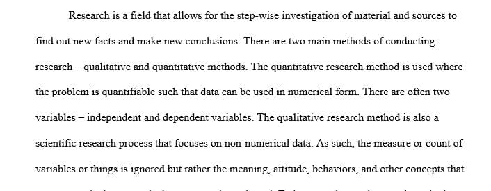 Discriminate between Qualitative and Quantitative Methodologies