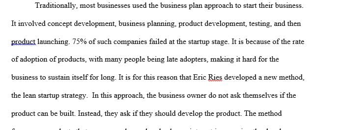 Discuss the importance of a lean startup approach to launch a new business