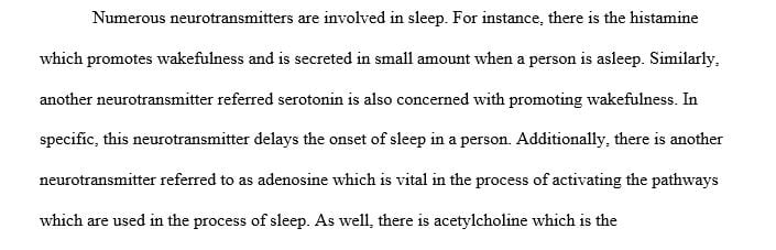 Discuss the neurotransmitters and brain structures involved in sleep