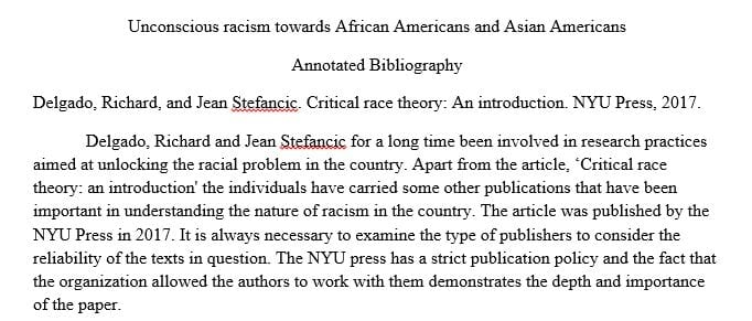 Discussion about unconscious racism attitude toward African American