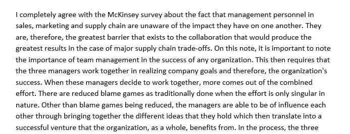 Do you agree or disagree with the McKinsey survey used by the authors