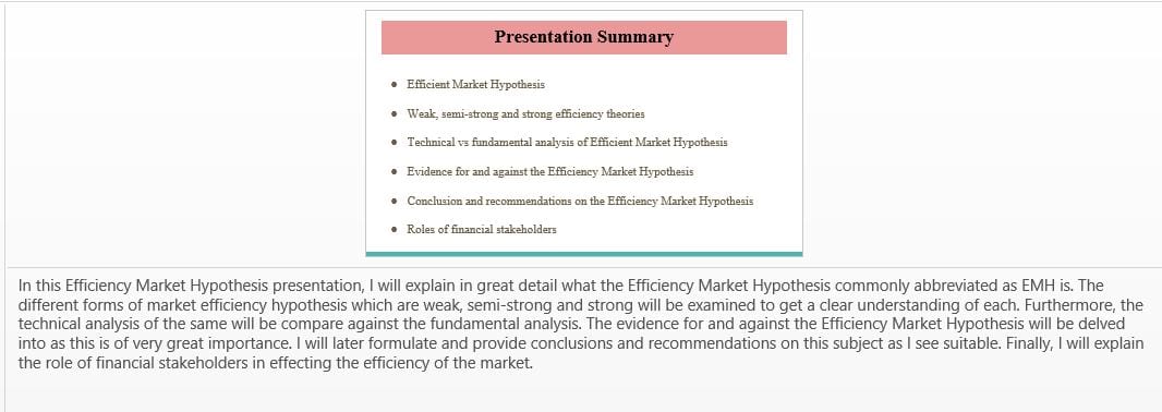 Evaluate the evidence for and against the Efficiency Market Hypothesis.