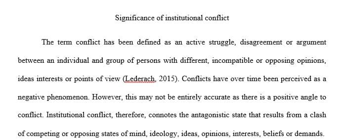 Explain why institutional conflict is significant. Why does it matter