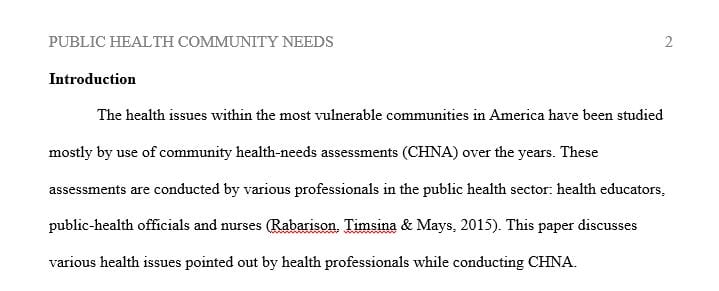 Explanation of two to three health issues that could be identified by analyzing the results