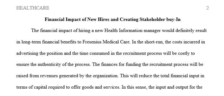 Financial Impacts of New Hires and Creating Stakeholder Buy-In