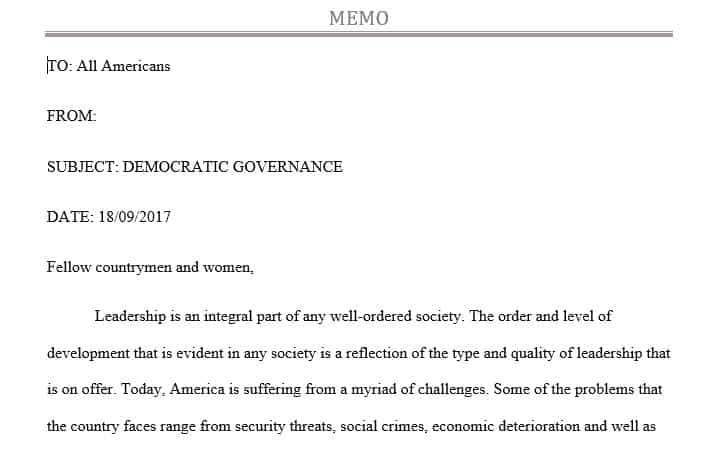Focus on Democratic Governance and consideration for considerations of equity and voice