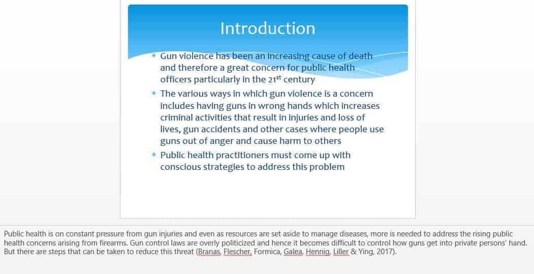 Gun Violence as Public Health Crisis 