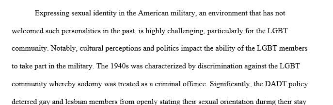 How Power, Politics and Culture Effects LGBT Members in the Military