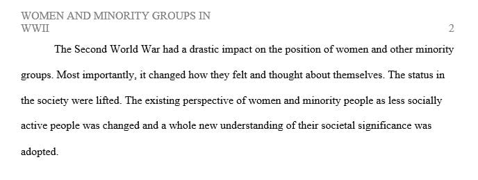 How did the war change the attitudes of women and minorities