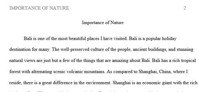 How important nature is to us by watching a few scenic views in Bali
