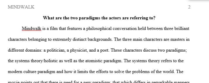How would you explain justice through these two paradigms