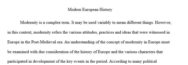 Identify key traits of Modernity