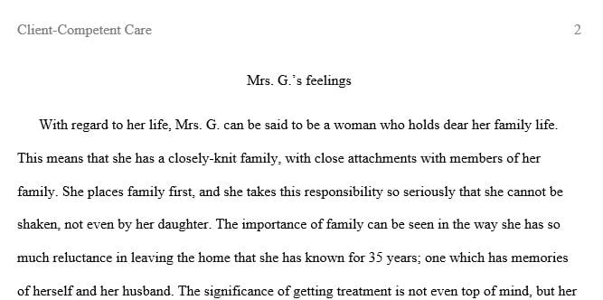 In what way do you believe her culture might be influencing her decision