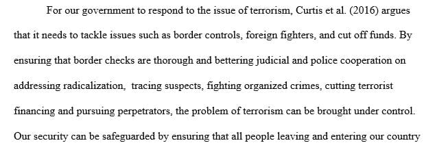 In what ways can we respond to the problem of terrorism.