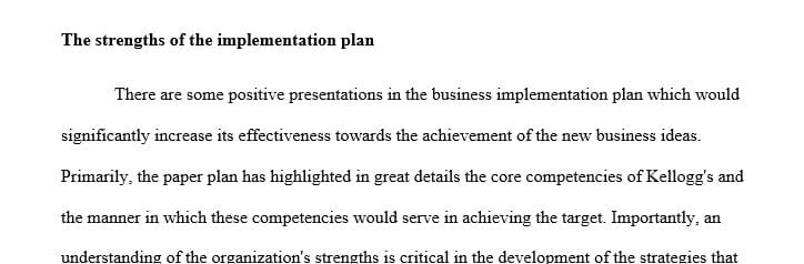 In your small group, post and critique your own business implementation plan