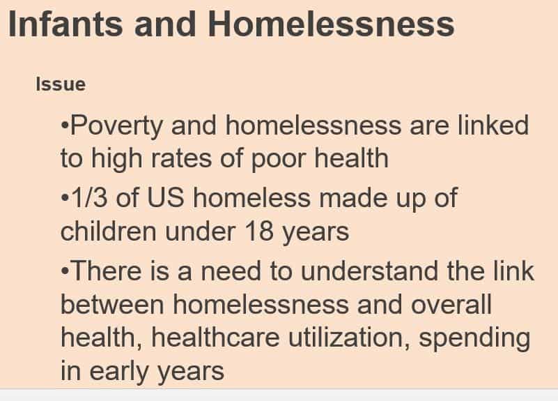 Infants Exposed To Homelessness: Health, Health Care Use, And Health Spending From Birth To Age Six