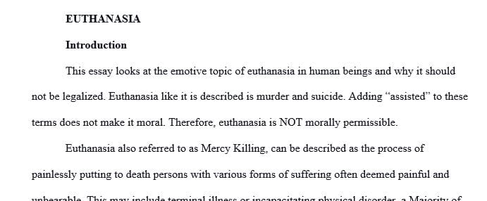 Is euthanasia morally permissible