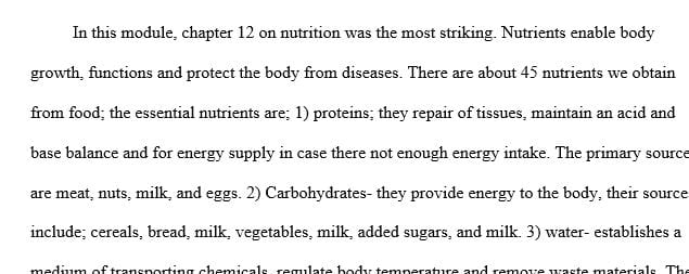 List the essential nutrients and describe the functions they perform in the body