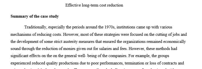 Managerial Accounting and the Business Environment