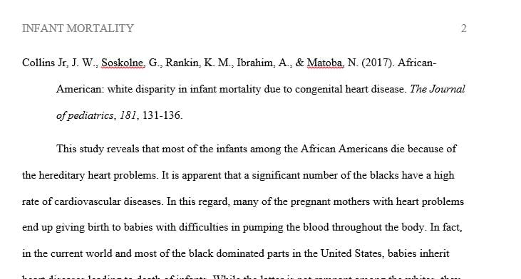 Medical causes of infant mortality