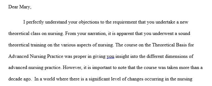 NR-501 Theoretical Basis for Advanced Nursing Practice