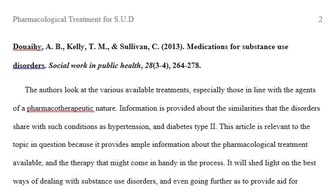 Pharmacological treatment for substance use disorders