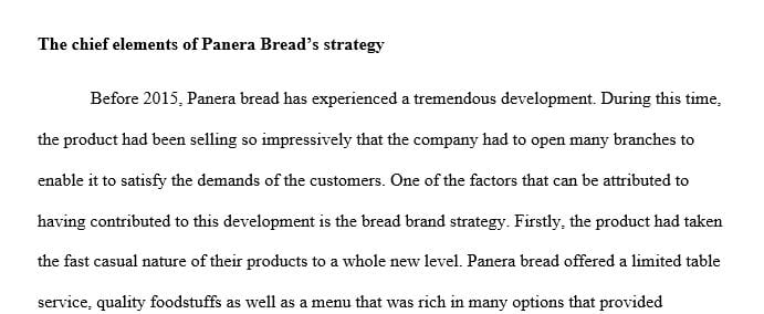 Read Case # 5 (in your textbook) "Panera Bread Company in 2015: What to Do to Rejuvenate the Company's Growth