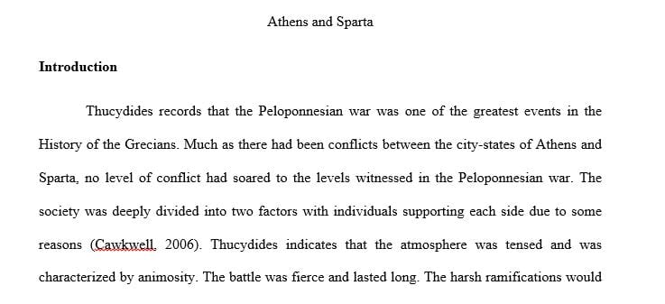 Reading excerpts from Thucydides’ History of the Peloponnesian War and Plutarch’s Life