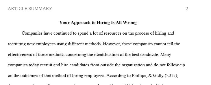 Reliance on data science in the hiring process is this critical to the desired outcome
