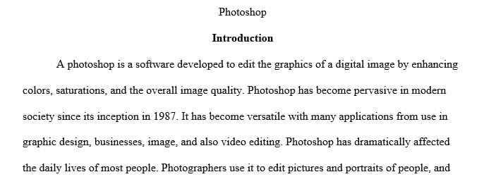 Research paper about photoshop