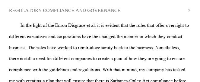 Review the pertinent sections of The Sarbanes-Oxley Act (SOX) Act