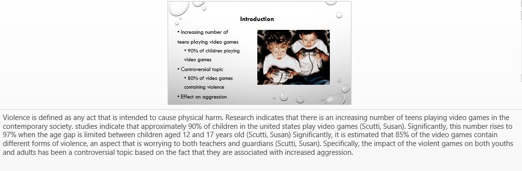 Rhetorical + Visual Analysis Assignment about video games violence.