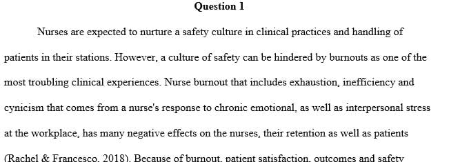 Safety and Quality Improvement In Professional Nursing Practice