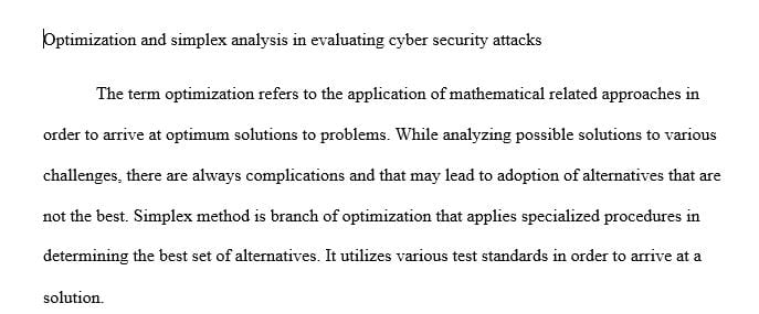 Short research more than 5 pages in Optimization using simplex method