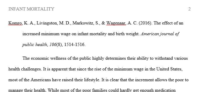 Socioeconomic/cultural causes of infant mortality.