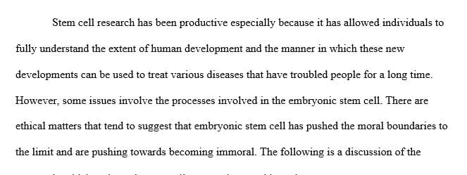 Week 9:Stem cells Research Issues